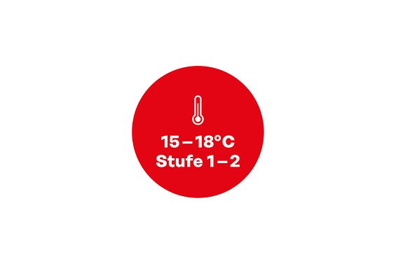 Aufkleber „15-18 °C – Stufe 1-2“ 4000x2667